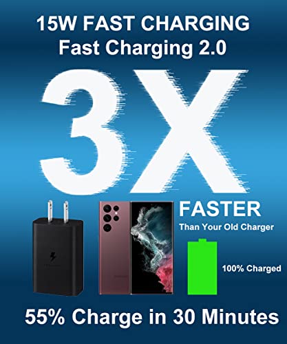 Samsung 15W USB-C Fast Charging Wall Charger(USB-C Cable Included) for Samsung Galaxy S8/S8 Plus/S9/S10/S10 Plus/S10E/ S20/S20 Plus/S21/S21 Ultra/Note 8/Note 9/Note 10/Note 20