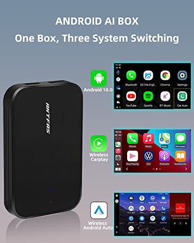 Multimedia Video Box Android 10 Wireless CarPlay Android Auto Adapter,The Magic Box Carplay Built-in Navigation,4+64G,Support Netflix YouTube,Only Support Car with OEM Wired CarPlay