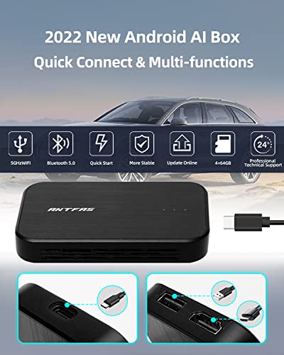 Multimedia Video Box Android 10 Wireless CarPlay Android Auto Adapter,The Magic Box Carplay Built-in Navigation,4+64G,Support Netflix YouTube,Only Support Car with OEM Wired CarPlay