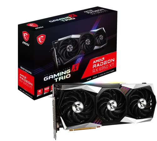 MSI Gaming Radeon RX 6950 XT 256-bit 16GB GDDR6 DP/HDMI Triple Torx 4.0 Fans FreeSync DirectX 12 VR Ready RGB Graphics Card (RX 6950 XT Gaming X Trio 16G)