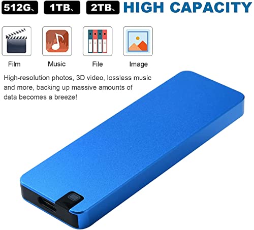 External Solid State Drive 16TB, Portable High Capacity External Solid State Drive, Computer Backup Small Disk Drive USB3.1 for PC Desktop Laptop Compatible with XS Windows (16TB, Blue)