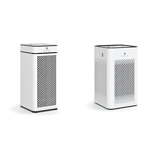 Medify Air True HEPA (H13 99.97%) Air Purifier That Easily Covers 800 Sq. Ft. | 330 CADR | Particle Sensor Modern Design, Touch Panel-White, 1-Pack & MA-25 Air Purifier, 1-Pack, White