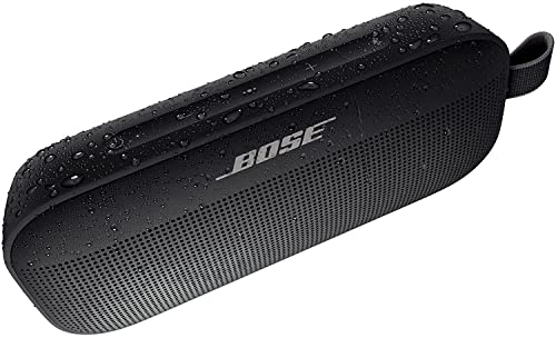 Bose SoundLink Revolve+ (Series II) Portable Bluetooth Speaker, Black & SoundLink Flex Bluetooth Portable Speaker, Wireless Waterproof Speaker for Outdoor Travel - Black