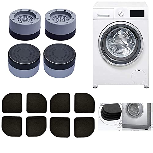 Anti Vibration Pads for Washing Machine Foot 12 pcs Shock Noise Cancelling Universal Pedestals and Shock Support Protect Washer from Moving