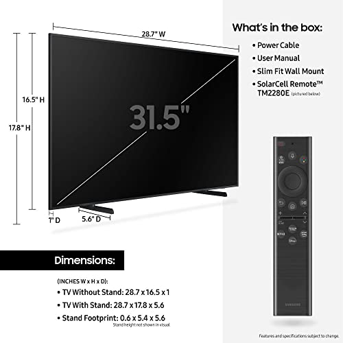 Samsung QN32LS03BBFXZA 32" The Frame HDR Smart QLED TV with an Additional 1 Year Coverage by Epic Protect (2022)