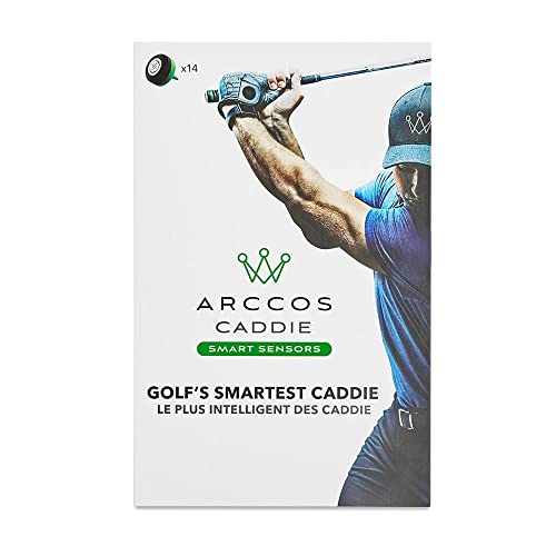 Arccos Caddie Smart Sensors (3rd Generation) Power Bundle with PlayBetter Portable Charger - Set of 14 Golf Shot Tracker System - A.I. Powered GPS Rangefinder - On-Course Swing Analyzer for Every Club