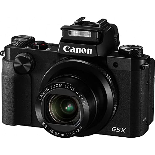 Canon PowerShot G5 X Digital Camera (0510C001), 64GB Card, Card Reader, Deluxe Soft Bag, Flex Tripod, Hand Strap, Memory Wallet, Cleaning Kit (International Model)