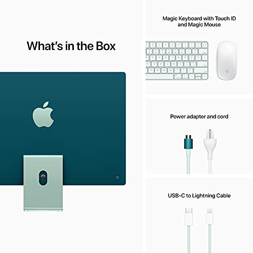 Apple 2021 iMac (24-inch, M1 chip with 8‑core CPU and 8‑core GPU, 8GB RAM, 256GB) - Green