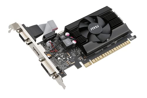 MSI Gaming GeForce GT 710 2GB GDRR3 64-bit HDCP Support DirectX 12 OpenGL 4.5 Single Fan Low Profile Graphics Card (GT 710 2GD3 LP)