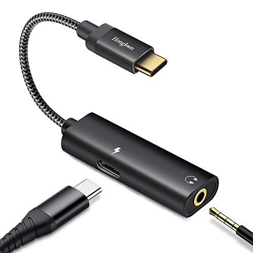 USB C to 3.5mm Headphone and Charger Adapter, 2 in 1 USB Type-C to Aux Audio Jack and Charging Port Dongle Cable Compatible with Samsung Galaxy S22 S21 S20 Ultra Note 20 10 Plus
