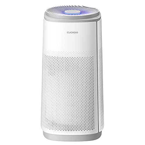 CUCKOO CAC-K1910FW | 5-Stage Filtration Air Purifier with H13 True HEPA Filter | For Large Rooms, Real-Time LED Air Quality Indicator, Fine Dust Sensor, Made in Korea | White