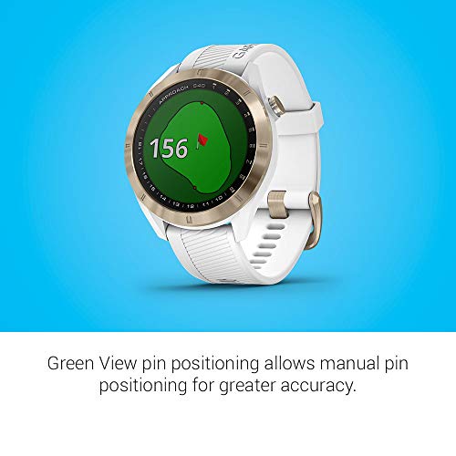 Garmin Approach S40, Stylish GPS Golf Smartwatch, Lightweight With Touchscreen Display, White/Light Gold