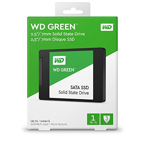 Western Digital 1TB WD Green Internal PC SSD Solid State Drive - SATA III 6 Gb/s, 2.5"/7mm, Up to 550 MB/s - WDS100T2G0A