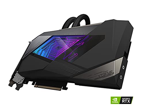 GIGABYTE AORUS GeForce RTX 3080 Xtreme WATERFORCE 10G (REV2.0) Graphics Card, WATERFORCE All-in-one Cooling System, LHR, 10GB 320-bit GDDR6X, GV-N3080AORUSX W-10GD REV2.0 Video Card