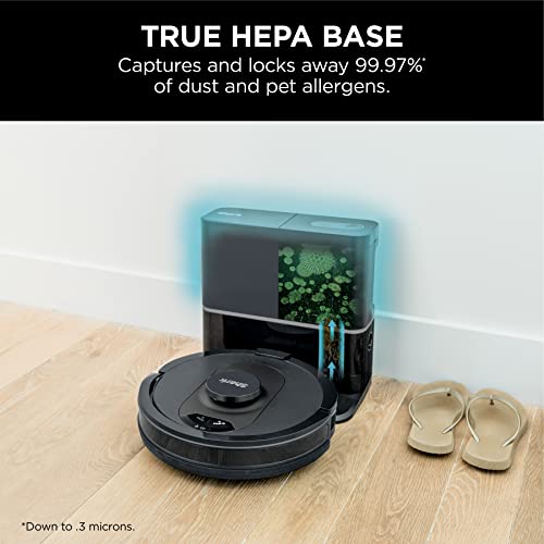 Shark AV2501S AI Robot Vacuum with HEPA Self-Empty Base, Bagless, 30-Day Capacity, LIDAR Navigation, Perfect for Pet Hair, Compatible with Alexa, Wi-Fi Connected, Black