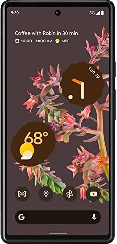 Google Pixel 6 – 5G Android Phone - Unlocked Smartphone with Wide and Ultrawide Lens - 128GB - Stormy Black