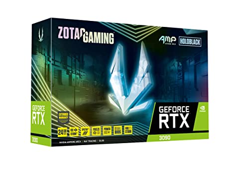 ZOTAC Gaming GeForce RTX™ 3090 AMP Extreme Holo 24GB GDDR6X 384-bit 19.5 Gbps PCIE 4.0 Gaming Graphics Card, HoloBlack, IceStorm 2.0 Advanced Cooling, Spectra 2.0 RGB Lighting, ZT-A30900B-10P