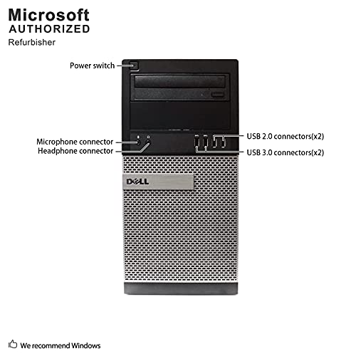 Dell Optiplex 7010 Tower Desktop Computer, Intel i7-3770 Upto 3.9GHz, HD Graphics 4000 4K Support, 32GB RAM, 2TB SSD, DisplayPort, HDMI, DVD, AC Wi-Fi, Bluetooth - Windows 10 Pro (RENEWED)