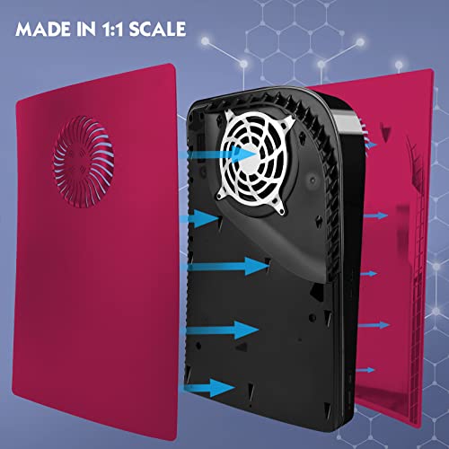 SIKEMAY PS5 Face Plates for Playstation 5 Console Disc Edition, PS5 Accessories ABS PS5 Cover Plates with Fan Vents, Hard Shockproof Anti-Scratch Replacement Protective Shell PS5 Cosmic Red Plates