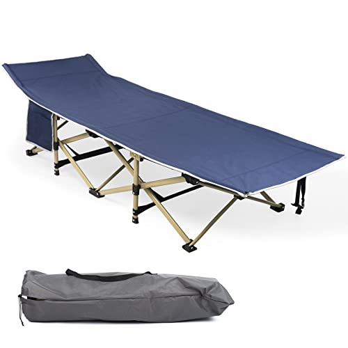 BAIDE PACK Large Sturdy Folding Outdoor Bed Camping Sleep Cot with Carry Bag for Adults Kids Support 550lbs for Travelling Gear Supplier, Office Nap, Beach Vocation and Home Lounging