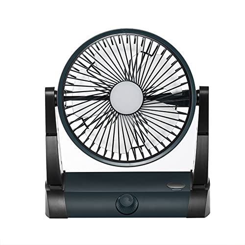 LIHUACHEN Rechargeable Portable Fan, 4000mAh Battery Operated Powered Fan, Outdoor Camping Fan with Light & Hook, Personal USB Desk Fan, for Bedroom, Table, Home, Office, Tent, Travel (GREEN)