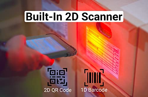 Rugged Tablet for Enterprise Mobile Field Work (Android) - 8" Inch + 2D Scanner, 4GB RAM/64GB, Android 10, Sunlight Readable, 16MP Camera, NFC, GPS, 4G LTE, IP67, Dust/Drop/Water Proof