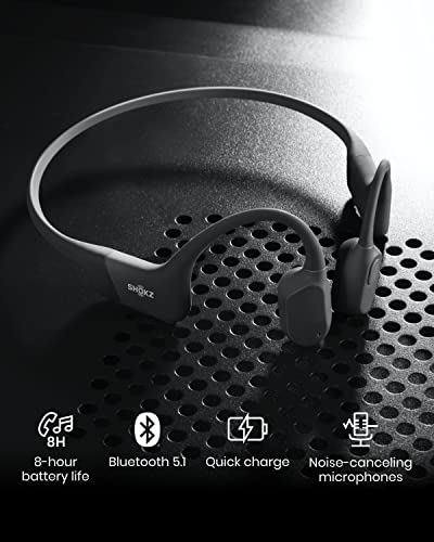 Shokz OpenRun (AfterShokz Aeropex) - Open-Ear Bluetooth Bone Conduction Sport Headphones - Sweat Resistant Wireless Earphones for Workouts and Running - Built-in Mic, with Headband