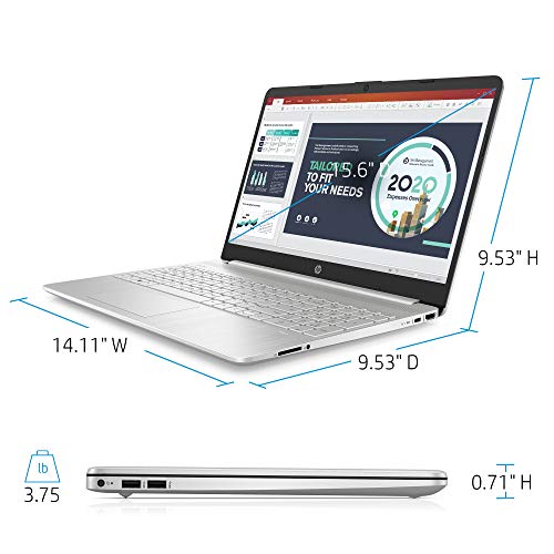 2022 Newest HP 15.6" HD Laptop Computer, 11th Gen Intel Quad-Core i3-1125G4(Up to 3.7GHz, Beat i5-10210U),128GB SSD, 8GB RAM, Webcam, Bluetooth, USB-C, Wi-Fi, HDMI, Windows 11S, Silver+JVQ Mousepad