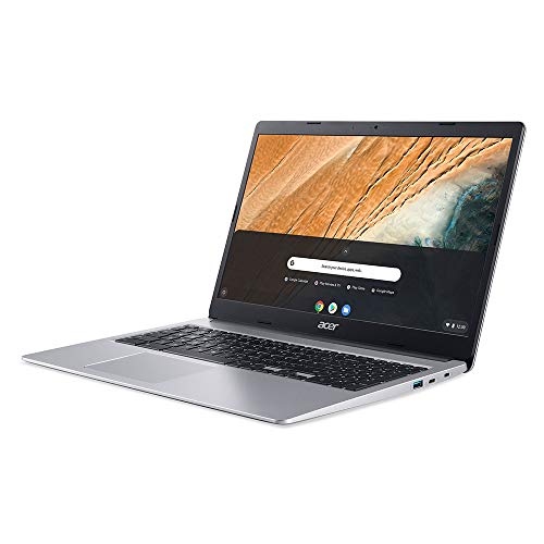 2021 Acer Chromebook 315 15.6" FHD Touchscreen Laptop Computer, Intel Celeron N4000, 4GB RAM, 32GB eMMC, Speakers, HD Webcam, Intel UHD Graphics 600, USB-C, Chrome OS, Silver, 128GB SnowBell USB Card