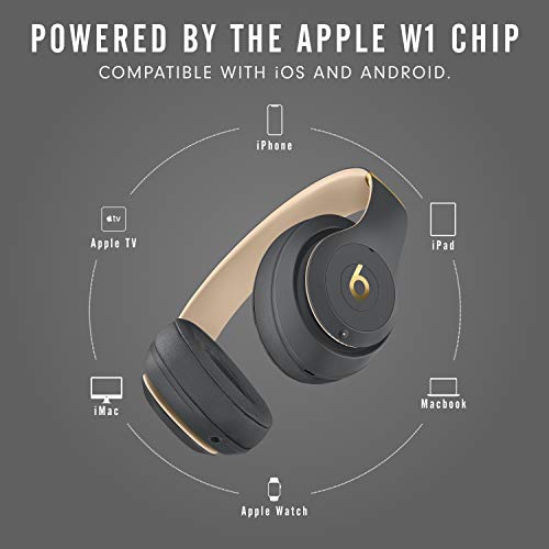 Beats Studio3 Wireless Noise Cancelling Over-Ear Headphones - Apple W1 Headphone Chip, Class 1 Bluetooth, 22 Hours of Listening Time, Built-in Microphone - Shadow Gray (Latest Model)