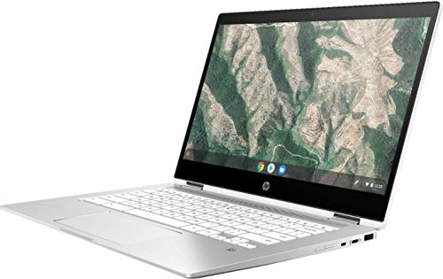 HP Chromebook x360-14" HD Touch - Celeron N4000-4GB - 32GB eMMC - Silver White