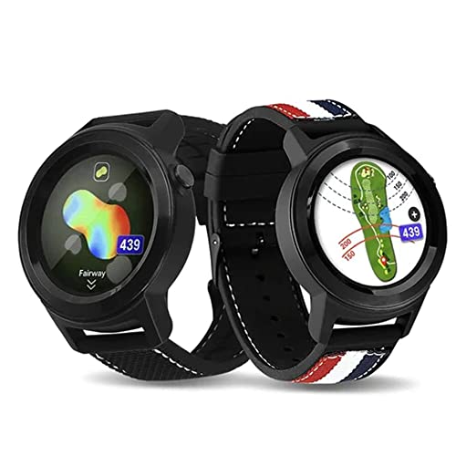 Golf Buddy Aim W10 Bluetooth Wireless Golf GPS Smartwatch Bundle with 5 Ball Markers and 1 Hat Clip - GPS Rangefinder Watch - Black