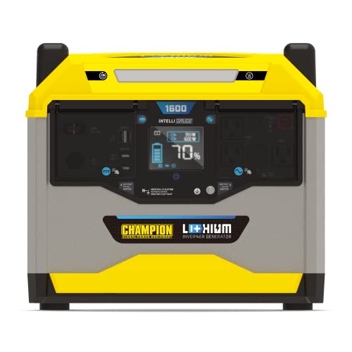 Champion Power Equipment 100594 1638-Wh Power Station 3200/1600-Watt Portable Lithium-Ion Battery Solar Generator