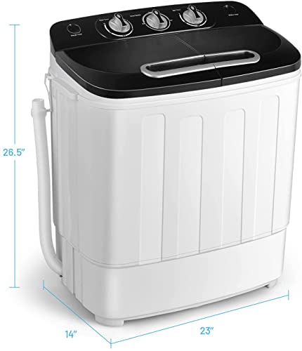 MamaHome DF-X3608-Black Mini Washing Machine, XPB36-1208-Black, Black