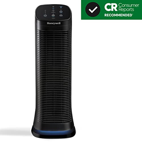 Honeywell HFD320 Air Genius 5 Air Purifier, Large Rooms (250 sq. ft.) Black & HPA200 HEPA Air Purifier Large Room (310 sq. ft), Black