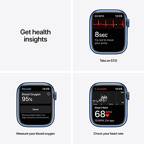Apple Watch Series 7 [GPS 41mm] Smart Watch w/ Blue Aluminum Case with Abyss Blue Sport Band. Fitness Tracker, Blood Oxygen & ECG Apps, Always-On Retina Display, Water Resistant - AOP3 EVERY THING TECH 
