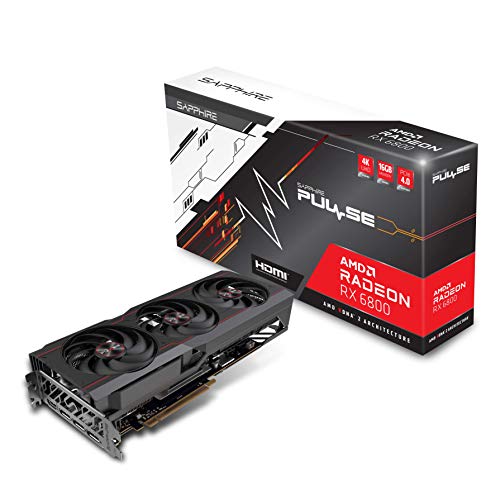 Sapphire 11305-02-20G Pulse AMD Radeon RX 6800 PCIe 4.0 Gaming Graphics Card with 16GB GDDR6