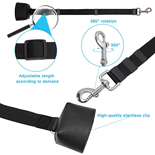 Vexong Dog Car Harness Dog Seat Belt Pet Safety Adjustable Seatbelt Durable Nylon Clip Buckle Tether for Cat Dog Travel (with Cover, Black)