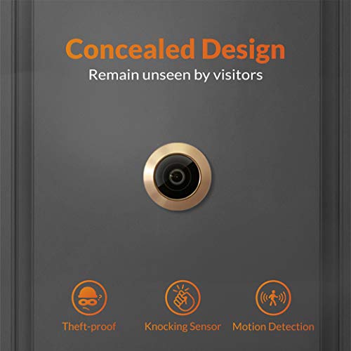 Brinno Duo SHC1000W Safe Smart Home Security Concealed Peephole Camera Remote Access DIY Install Data Privacy - Gold 12mm Size
