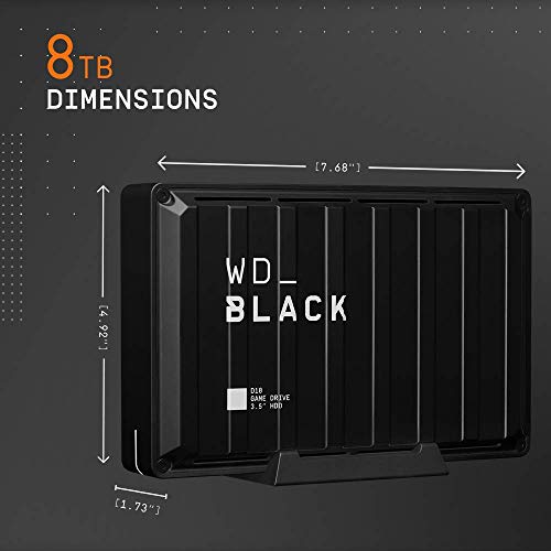 WD_BLACK 8TB D10 Game Drive - Portable External Hard Drive HDD Compatible with Playstation, Xbox, PC, & Mac - WDBA3P0080HBK-NESN