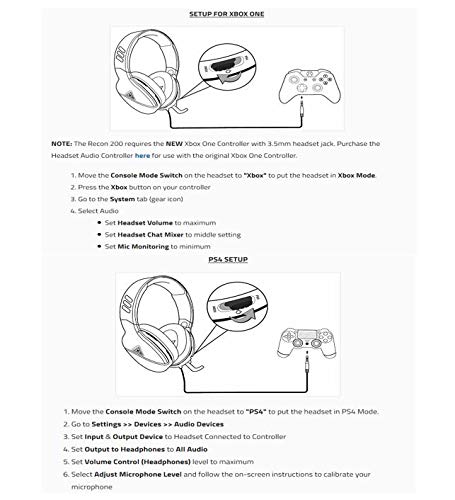 Turtle Beach Recon 200 White Amplified Gaming Headset for Xbox and PlayStation