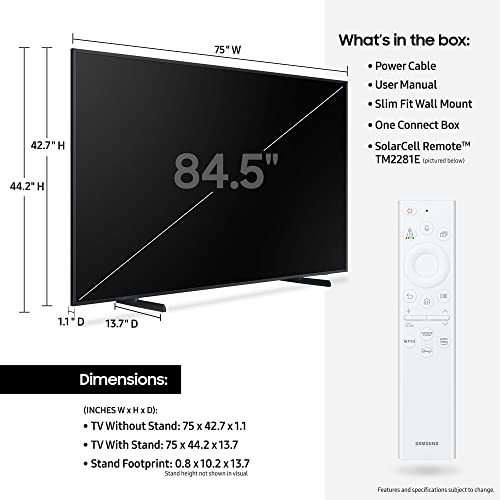 Samsung QN85LS03BAFXZA 85 inch The Frame QLED 4K UHD Quantum HDR Smart TV 2022 Bundle with Premium 4 YR CPS Enhanced Protection Pack