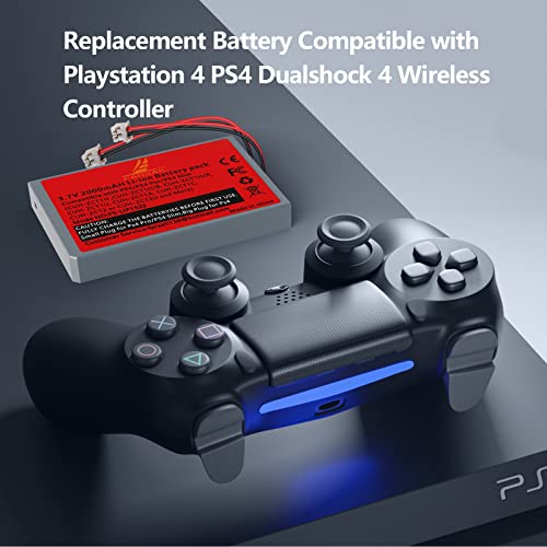 Rechargeable Batteries for PS4 Controller, FARSAIL 2-Pack 2000mAh LIP1522 PS4 Battery Replacement with Big and Small Plug for Playstation 4 PS4 Dualshock 4 Wireless Controller