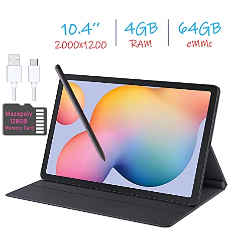 Samsung Galaxy Tab S6 Lite 10.4’’ (2000x1200) WiFi Tablet Bundle, Exynos 9610, 4GB RAM, 64GB Storage, Bluetooth, Front & Rear Camera, Android 10, S Pen, Tablet Cover, 128GB SD