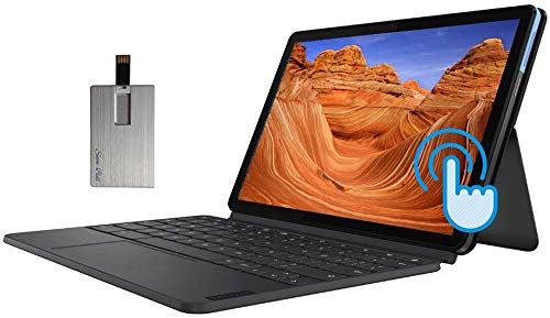 Lenovo Chromebook Duet 2-in-1 10.1" FHD Touchscreen Computer, MediaTek Helio P60T CPU, 4GB RAM, 128GB, Keyboard, ARM G72 MP3 Graphics, Chrome OS, Blue&Gray, 128GB USB Card