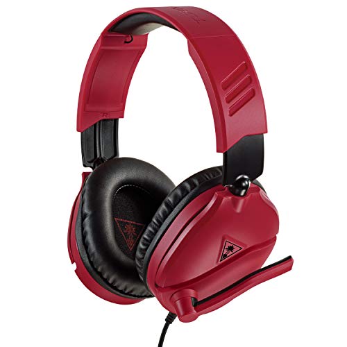 Turtle Beach Recon 70 PlayStation Gaming Headset for PS5, PS4, Xbox Series X, Xbox Series S, Xbox One, Nintendo Switch, Mobile, & PC with 3.5mm - Flip-to-Mute Mic, 40mm Speakers, 3D Audio – Red