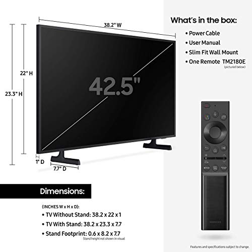 Samsung QN43LS03AA 43" LS03AA Series UHD LED 4K Smart TV with a Samsung VG-SCFA43WTB 43" The Frame Customizable Bezel - Modern White (2021)