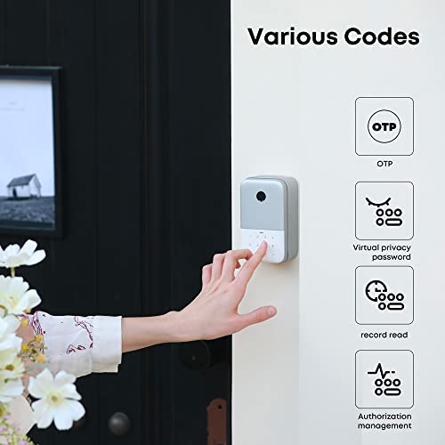 Newest Smart Lock Box, 2021 YEEUU Electronic Fingerprint Lock Box for Key, Wall Mount/Knob Hang with Bluetooth APP, IP65 Weatherproofing Perfect for Smart Home, Airbnb and Rental Business(K241)