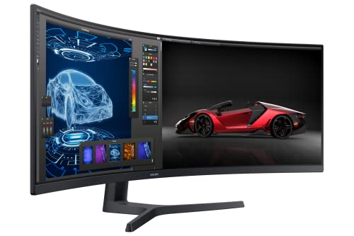 SAMSUNG 49" S95UA Super Ultrawide Dual QHD Monitor, 4ms, QLED, HDR400, USB-C, USB Hub, 120Hz, Height Adjustable Stand, (LS49A950UINXZA) 2022, Charcoal Black