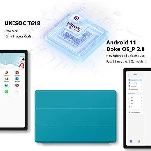 Blackview Tablet 10.36 inch 8GB RAM 128GB ROM Storage 13MP+8MP Camera 2000x1200 Display 6580mAh Battery Android 11 Tablet Octa Core 5G WiFi (Aquamarine)